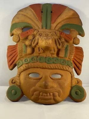 Aztec/Mayan Terra Cotta Wall Hanging Mask • $21.95