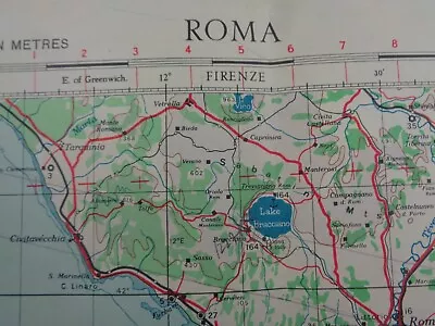WW2  RESTRICTED  RAF Map  ROMA  (ITALY) + CASSINO ANZIO NETTUNO NAPOLI Etc • £74.99