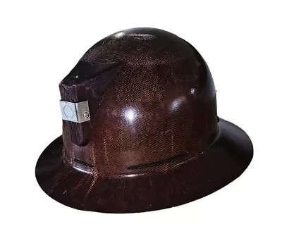 Vintage Brown Miner Full Brim Fiberglass Skullgard Safety Hard Hat MSA Type K • $100