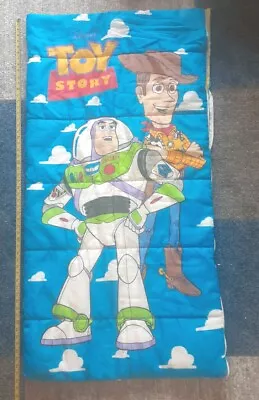 Vintage 90s Disney Toy Story Kids Sleeping Bag Woody & Buzz  28” X 54” • $19.99