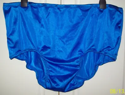 CLEARANCE    ROYAL BLUE NYLON TRICOT SEAMLESS BRIEFS Encased Elastics  42-50  3X • $17.49