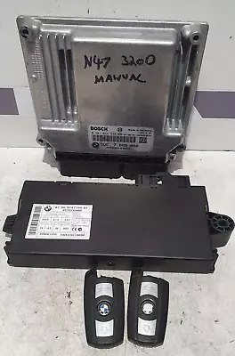 £89.99 • Buy Bmw 1 3 Series E81 E88 E87 E90 E91 120d 320d N47 Engine Ecu And Cas Unit 2 Keys