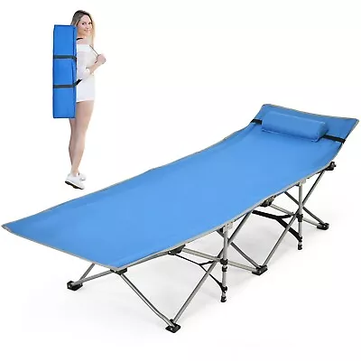 Portable Folding Camping Cot Steel Frame Single Person Military Sleeping Bed   • £44.95