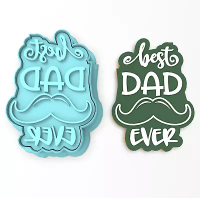 Best Dad Ever Cookie Cutter & Stamp | Father's Day Mustache Dad • $8.68