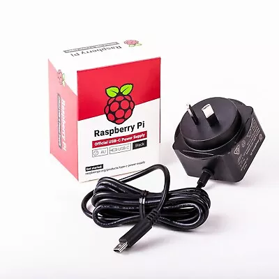 $21.90 • Buy Official Raspberry Pi 4 PSU POWER SUPPLY USB-C 5.1V 3A 1.5m With AU PLUG Black
