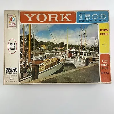 Vintage Sealed MB York 1500 Series Puzzle 1963 Eckernford Germany Sailboats • $29.97