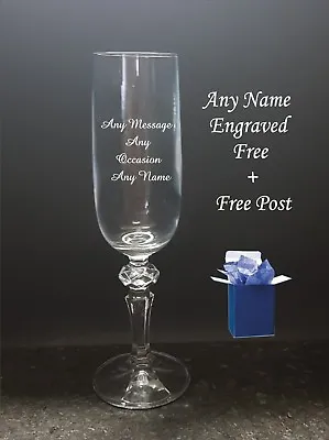 Personalised Champagne Flute 18th 21st 30th Birthday Gift Any Text Engraved Mum • £10.98