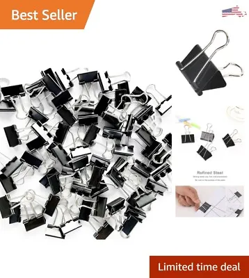 96 Pack Heavy-Duty Mini Binder Clips - Small Black Paper Clamps - Multipurpose • $11.02