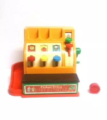 Vintage 1974 Fisher Price Toy Cash Register With 1 Coin.. • $14.25