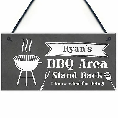 Personalised BBQ Area Sign Novelty Garden Decor Signs Barbecue Decor Gifts • £4.99