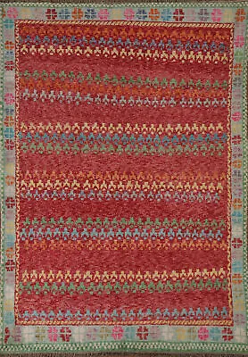 Handmade Gabbeh Kashkoli Wool Modern Area Rug - Exceptional Comfort  5x6 Ft • $405.49