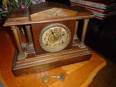 Ingraham Co. Bristol Conn. Column Mantel / Shelf Clock • $55