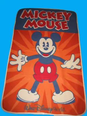 Vtg Big Walt Disney's Mickey Mouse Fleece Blanket Throw Double Sided 36 X57  • $18.20