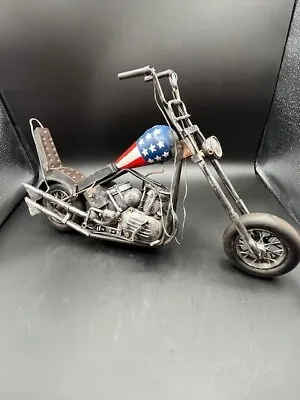 Chopper Motorcycle Metal Art 50's  EASY RIDER   16 L X 10 T - VTG - Handmade LRG • $26.09