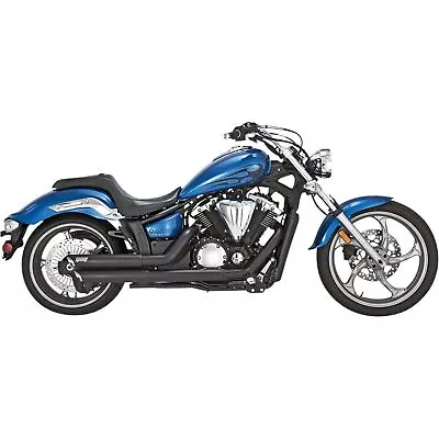 Vance And Hines Staggered Twin Slash Exhaust - Black 48501 • $765.98