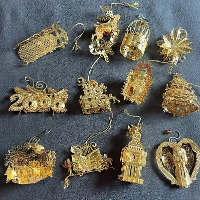 Danbury Mint Gold Ornaments Set Of 12 In Original Box Preowned • $90