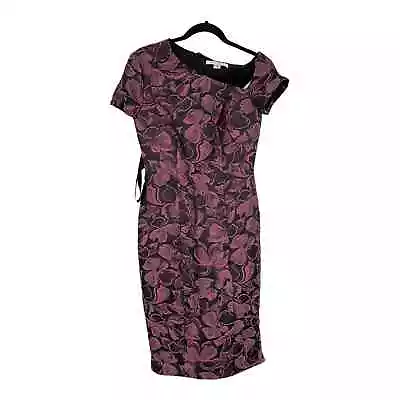 Kay Unger Dress Alana Floral Jacquard Black Purple Size 2  • $124.99