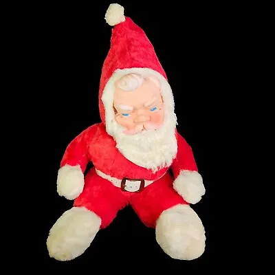 Rubber Face Santa Claus Doll Red Suit White Belt Plush Stuffed Vintage PLS READ • $39.99