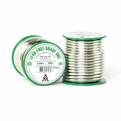 AIM Lead Free Solder Wire 500g 99C 3.25mm Solid Core Potable Water Copper Join • £19.94