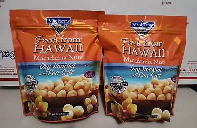 2 Packs MacFarms Dry Roasted Macadamia Nuts With Sea Salt From Hawaii 24 Oz Each • $58.97