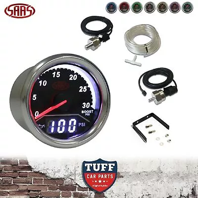 SAAS TRAX 2 In 1 Dual Gauge Turbo Diesel Boost & Oil Pressure 52mm 2  Black Kit • $119.95