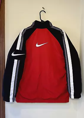 Vintage Nike Puffer Jacket Reversible Fleece Lined Size Youth XL Mens S • $42.68