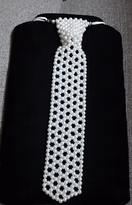 Faux Pearl Necklace Necktie Vintage 1960's • $6.99