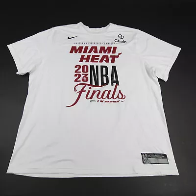 Miami Heat Nike NBA Authentics Dri-Fit Short Sleeve Shirt Men's White Used • $29.74