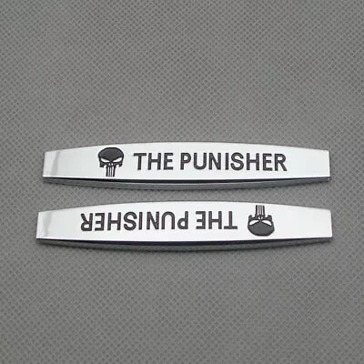 $9.99 • Buy 2x 3D Chrome Metal The Punisher Car Emblem Side Fender Decal Auto Badge Sticker