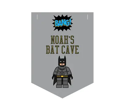 £5.99 • Buy Batman Theme Door Hanger Personalised Bat Cave Sign Bat Boy Or Batman Lego Theme