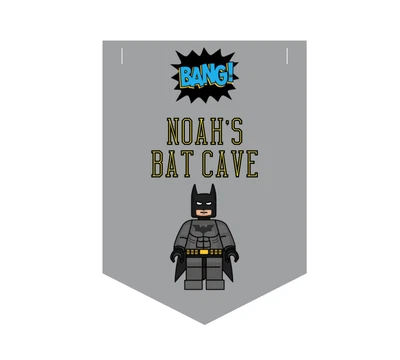 £5.99 • Buy Batman Theme Door Hanger Personalised Bat Cave Sign Bat Boy Or Batman Lego Theme