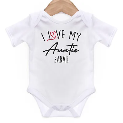 I Love My Auntie Personalised Baby Grow Vest Clothing • £4.99