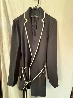 Zara Women Jacket For Dressy Occasions Black With White Edging Size M VGC • $16.50