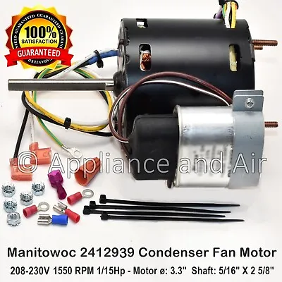Fan Motor #2412939 Manitowoc Ice 230V No Soldering Required Ships TODAY! • $159.90