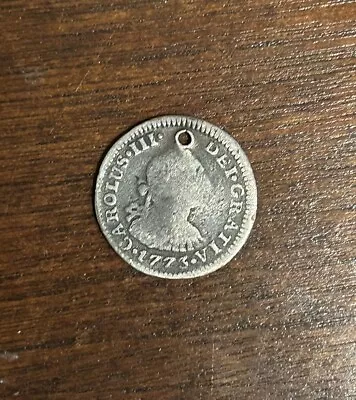 1773 FM Mexico CAROLUS III 1/2 REAL  Silver Spanish Colonial Coin - Inverted MO • $30