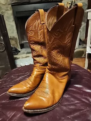 Justin Men's Butterscotch Brown Leather Cowboy Western Boots Size 9.5D  • $45