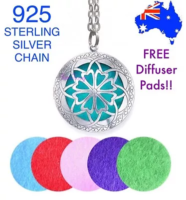 $10.50 • Buy Essential Oil Diffuser Locket Pendant 925 Sterling Silver Chain Necklace Gift 