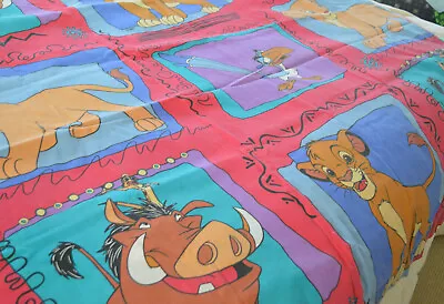 VTG DISNEY LION KING FLAT SHEET TWIN 90'S Simba Fabric VGC L2 • $18.70