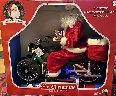 Mr. Christmas Santa Animated Super Motorcycle Lighted Musical Rides In Circles • $59