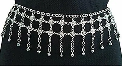 New Fashion Chain Belt Waist Hip Belly Dance Full Metal Silver Tone Length 42  • $20