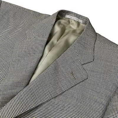 VTG Ermenegildo Zegna Men’s 100% Wool Blazer Beige Houndstooth • Italy • 44R • $90.99