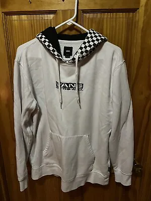 VANS Checkered Hoodie Pullover Sweatshirt Size M Gray/White • $14.99