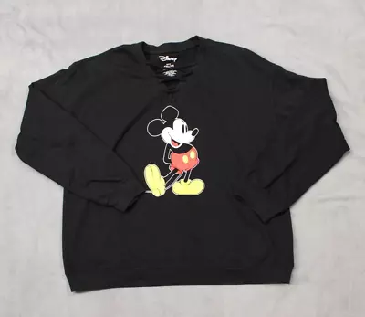 Disney Mickey Mouse Womens Size XXl Black Pull Over Sweater • $16.99