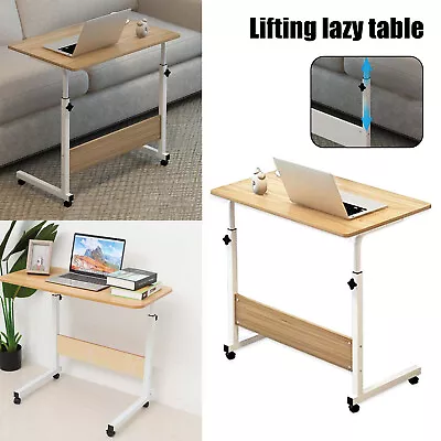 Mobile Sofa Side End Tray Bedside Desk Adjustable Laptop Table Rolling Castor • £23.87