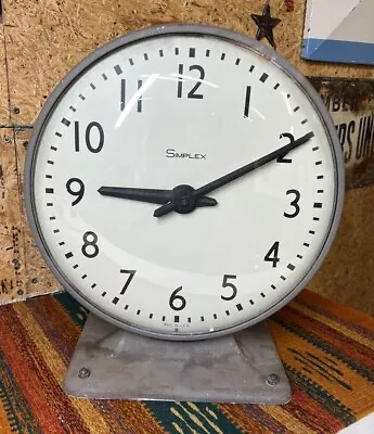 Vintage Simplex Double Sided Bubble Glass 13” Industrial Wall Clock School • $299.99