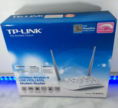 TP Link TD-W9970 Modem Router 300MBPS Wi-Fi VDSL ADSL #240 • £23.98