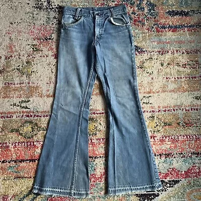 Vintage 70s Levi’s Orange Tab Hippie 784 Big Bell Bottom Jeans Talon Zip 28x31 • $149.99