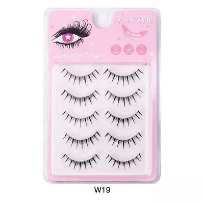 Natural Look False Eyelashes Wispy Clear Band Fake Lashes  Women Girls • £4.25