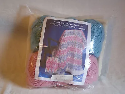 Vintage Needlepoint Kit ~  Heritage Weave  Afghan ~ 60  X 72  • $40