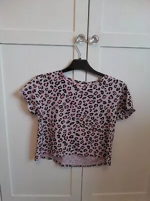 Zara Size 10 Pink Leopard Print T-shirt Used In Great Condition • £3